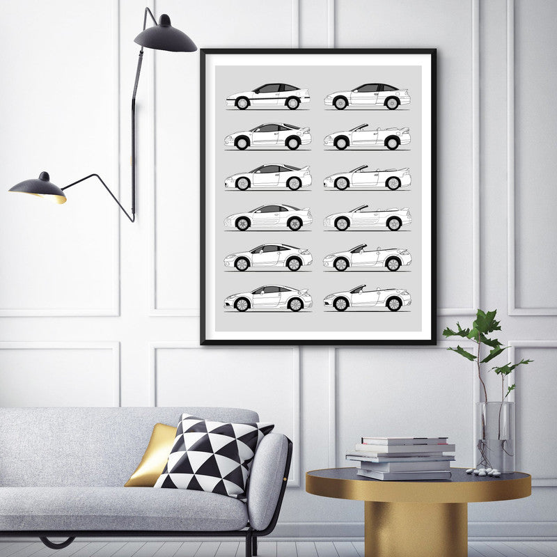 Mitsubishi Eclipse Generations (Side Profile)