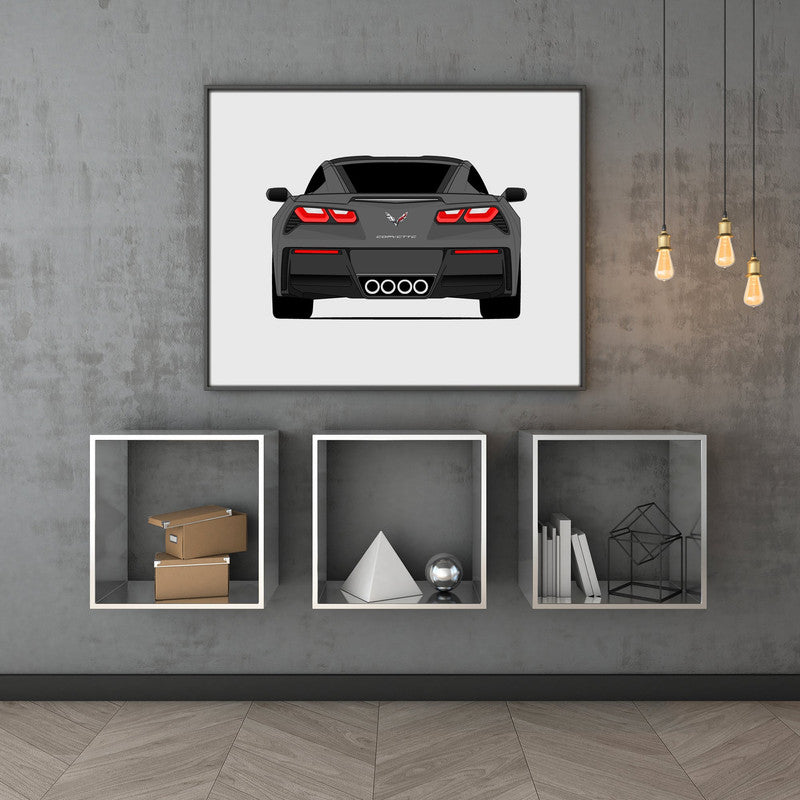 Chevy Corvette Z51 Stingray C7 (2014-2019) (Rear) Poster