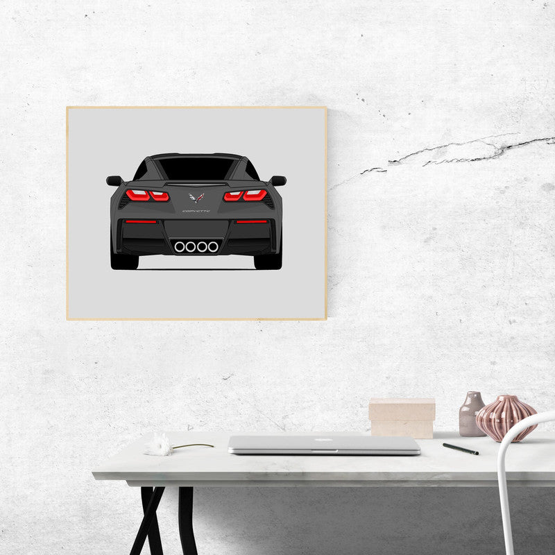 Chevy Corvette Z51 Stingray C7 (2014-2019) (Rear) Poster