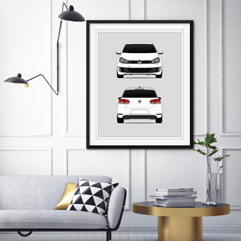 Volkswagen Golf GTI MK6 (2009-2013) (Front and Rear) 6th Generation Poster