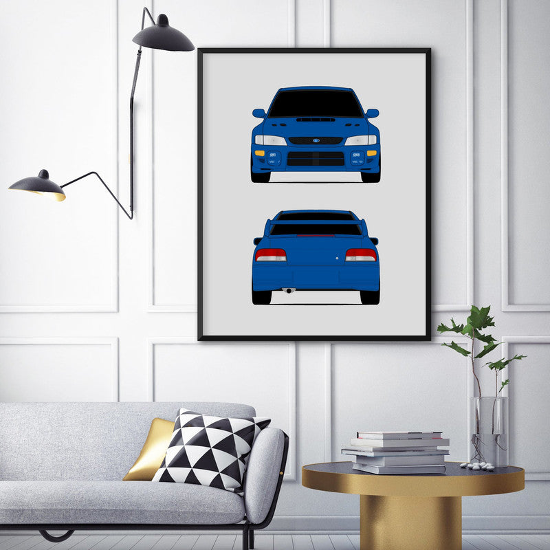Subaru STI G1 (1998-2000) (Front and Rear) 1st Generation Poster