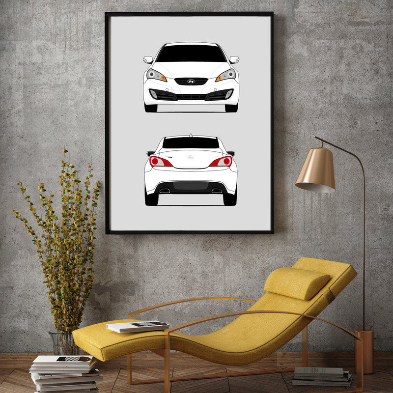 Hyundai Genesis Coupe (2009-2012) (Front and Rear) Poster