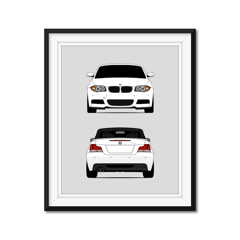 BMW 1 Series 135i Convertible E88 (2007-2013) (Front and Rear) Poster