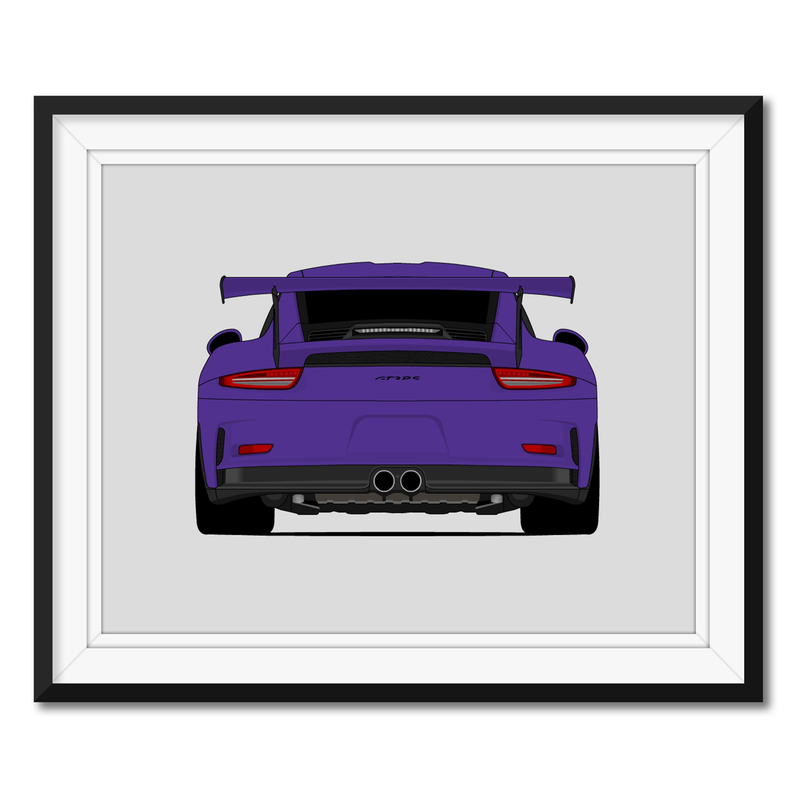 Porsche 911 GT3 RS (2013-2016) 991.1 (Rear) Poster