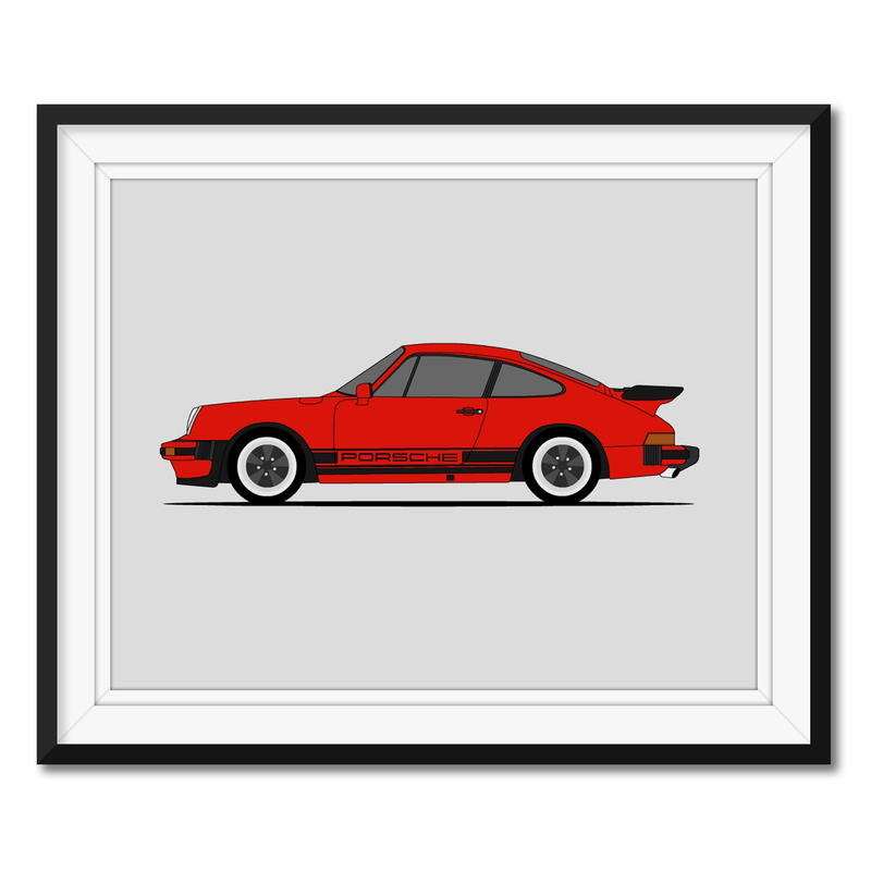 Porsche 911 Turbo (1975-1984) 930 (Side Profile) Poster