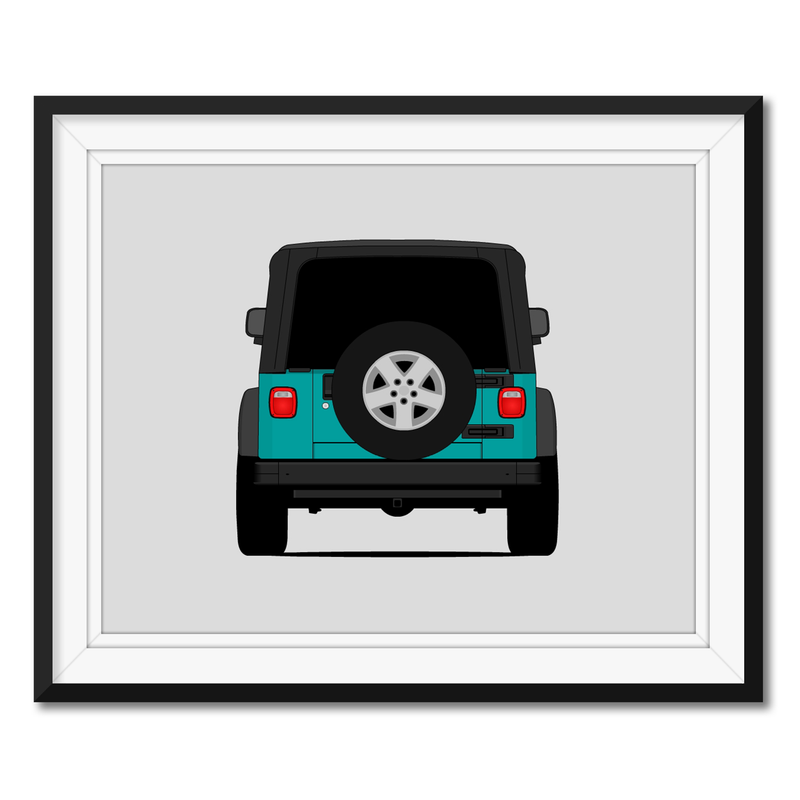 Jeep Wrangler TJ (1997-2006) 2nd Generation (Rear) Poster