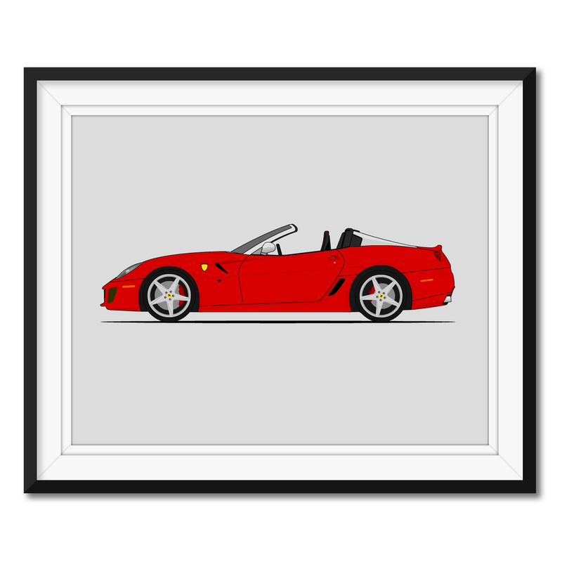 Ferrari 599 SA Aperta (2010-2013) (Side Profile) Poster