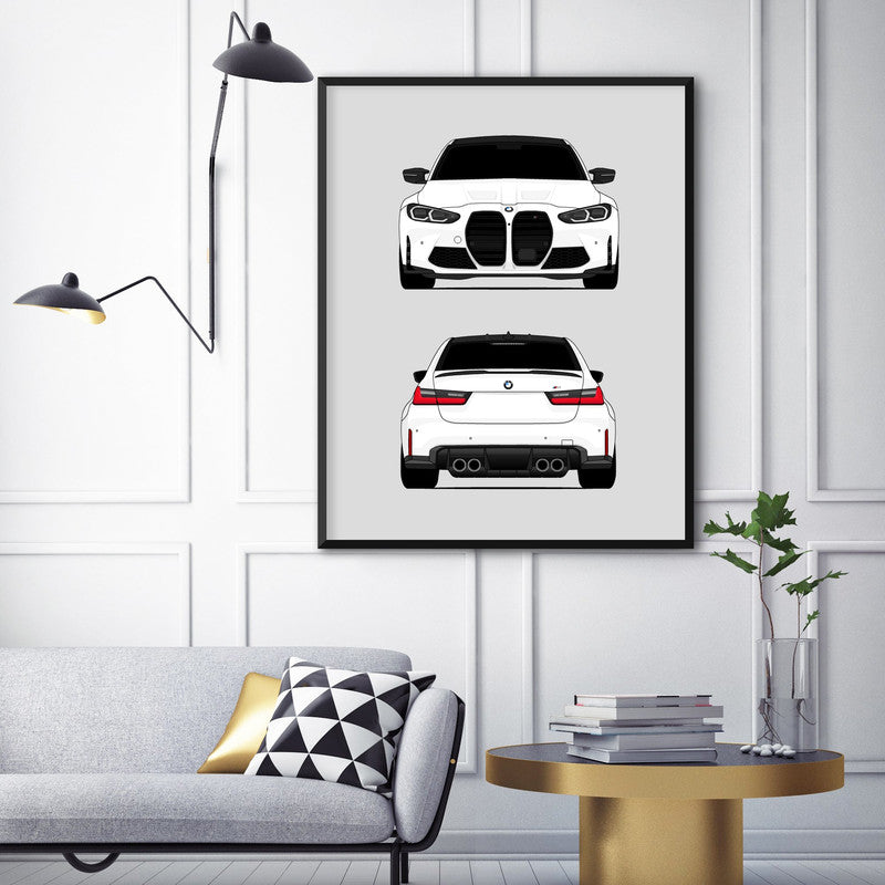 BMW M3 G80 (2021-Present) (Front and Rear) Poster