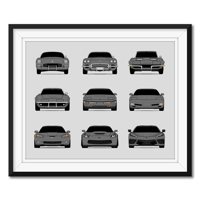 Chevy Corvette Generations (Landscape)