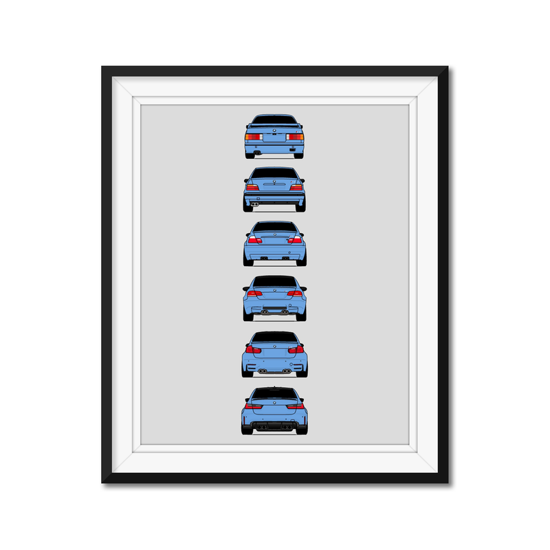 BMW M3 Generations (Rear) (More Color Combinations)