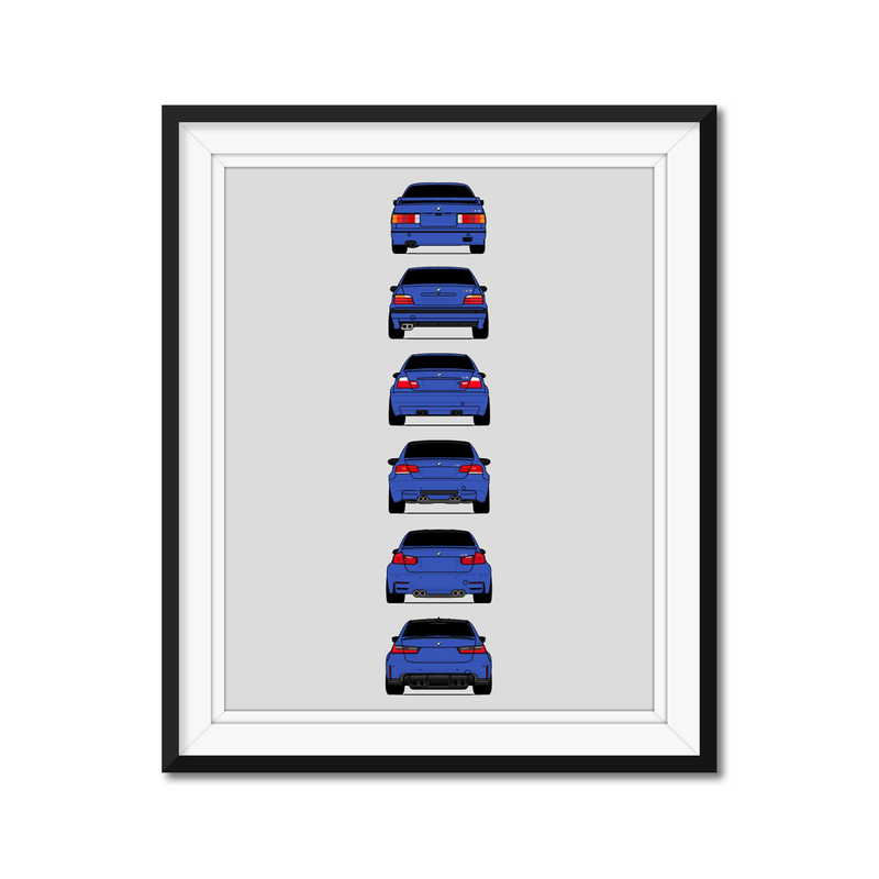 BMW M3 Generations (Rear) (More Color Combinations)