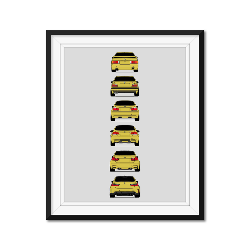 BMW M3 Generations (Rear) (More Color Combinations)