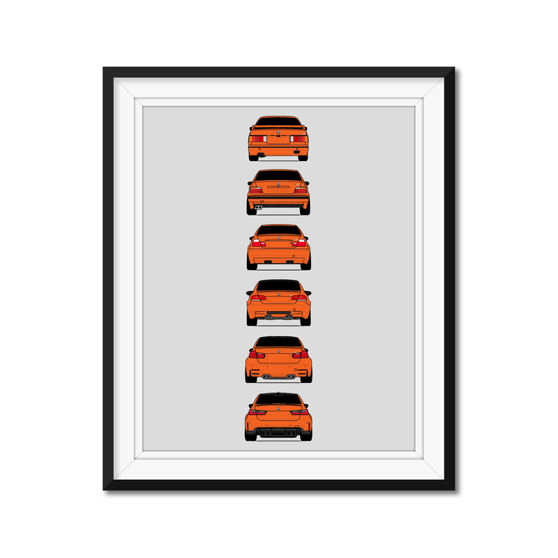 BMW M3 Generations (Rear) (More Color Combinations)