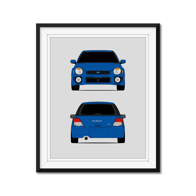 Subaru Impreza Wagon G2 Bugeye (2000-2002) (Front and Rear) Poster