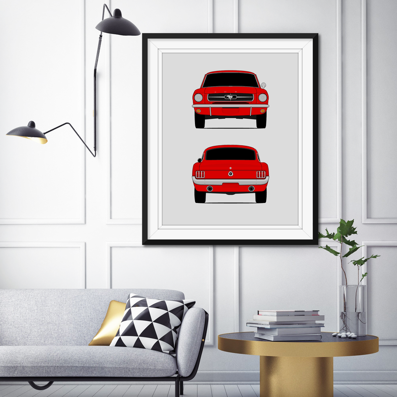Ford Mustang GT (1964-1966) (Front and Rear) Poster