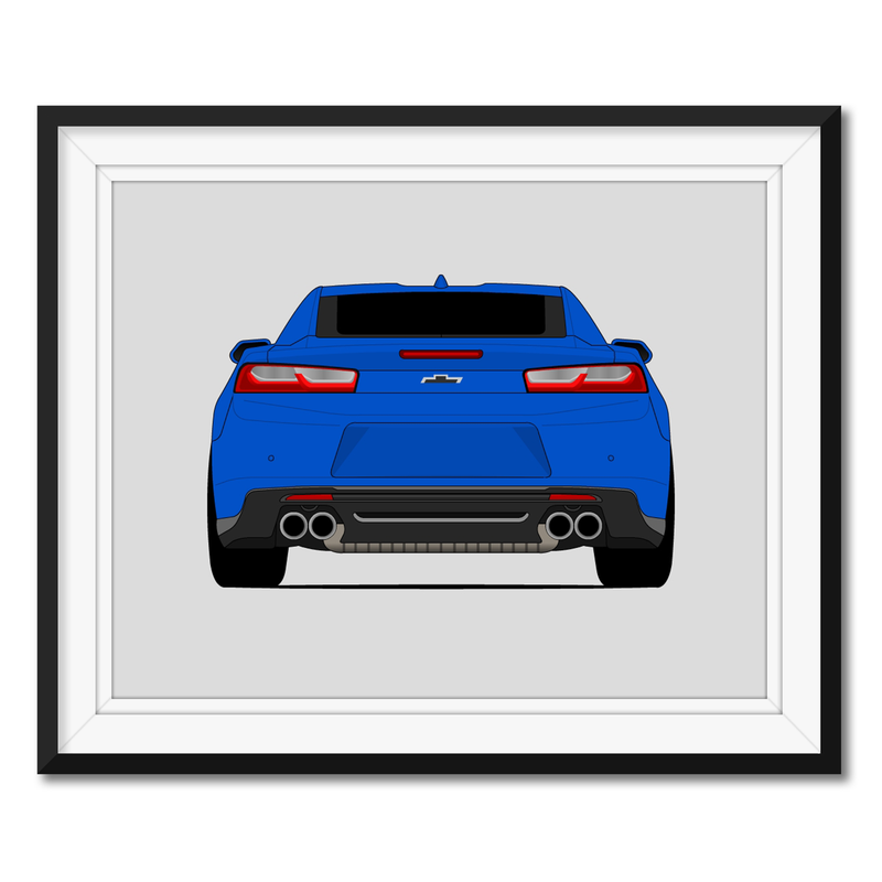 Chevy Camaro SS (2016-2018) Gen 6 (Rear) Poster