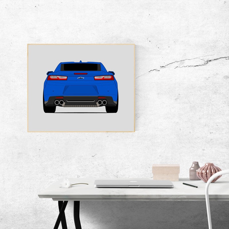 Chevy Camaro SS (2016-2018) Gen 6 (Rear) Poster