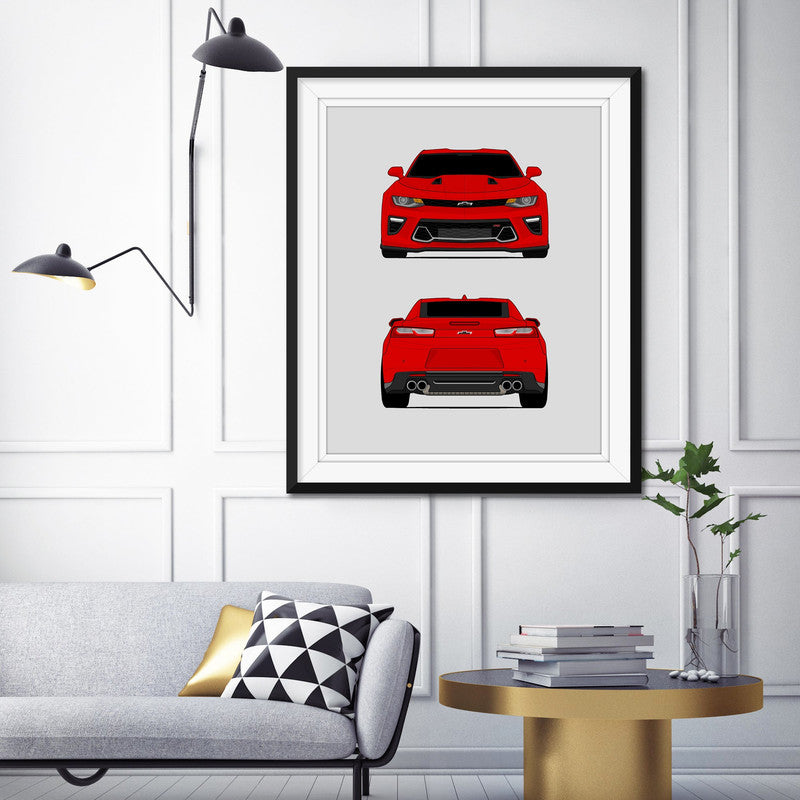 Chevy Camaro SS (2016-2018) Gen 6 (Front and Rear) Poster
