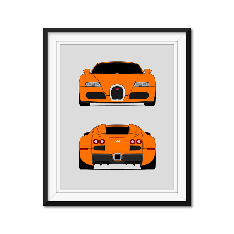 Bugatti Veyron (2005-2011) (Front and Rear) Poster