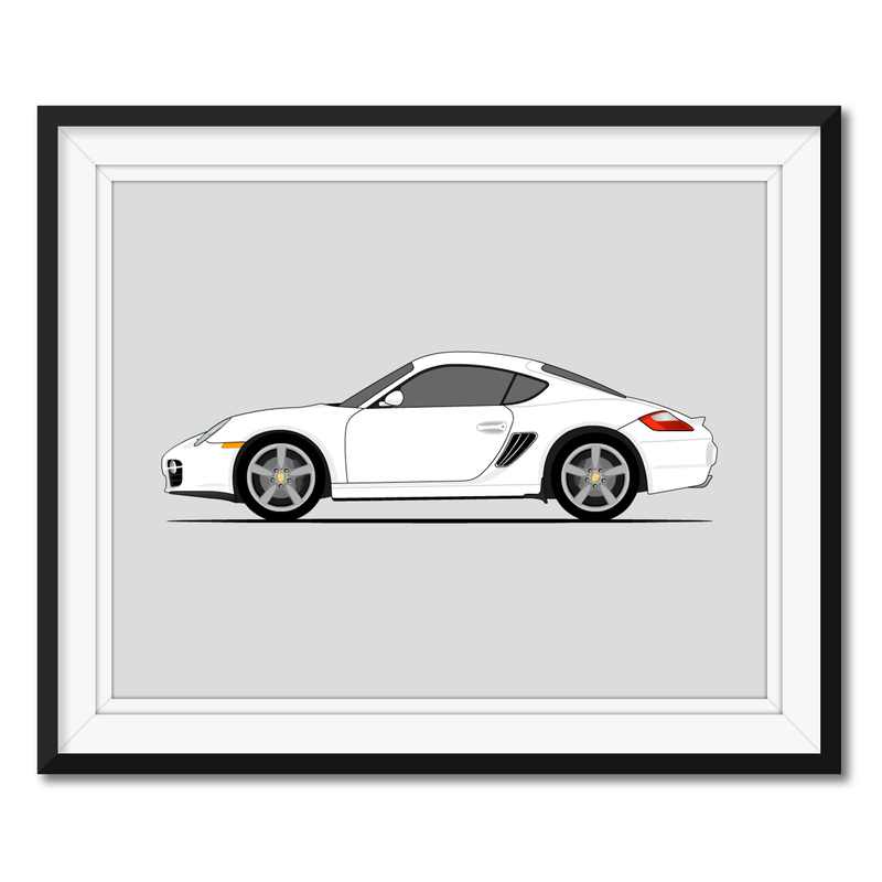 Porsche Cayman S 987 (2005-2008) (Side Profile) Poster