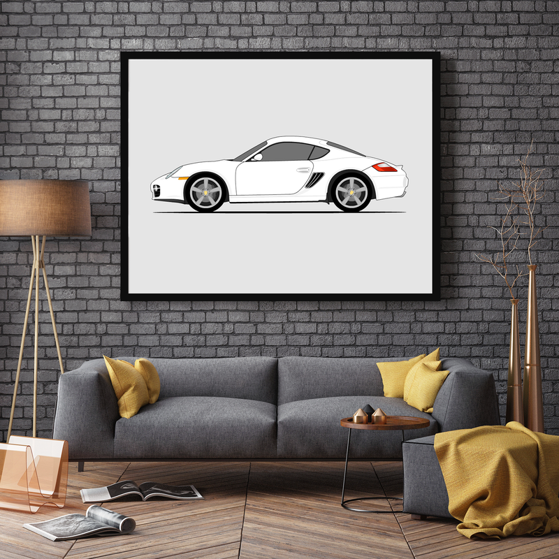 Porsche Cayman S 987 (2005-2008) (Side Profile) Poster
