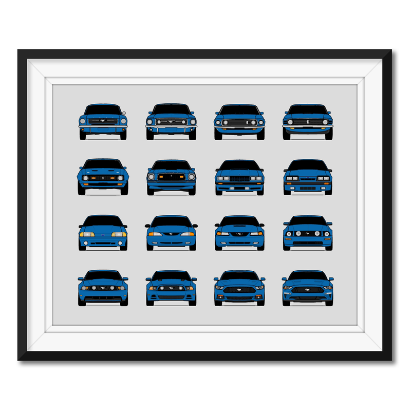 Ford Mustang Generations (Landscape, More Color Combinations)