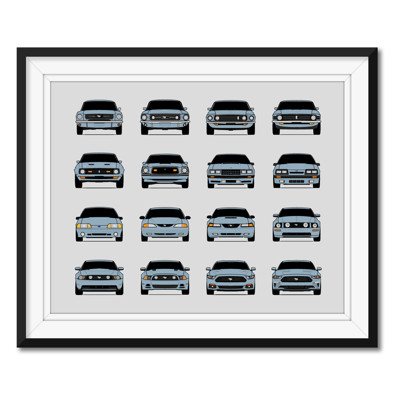 Ford Mustang Generations (Landscape, More Color Combinations)