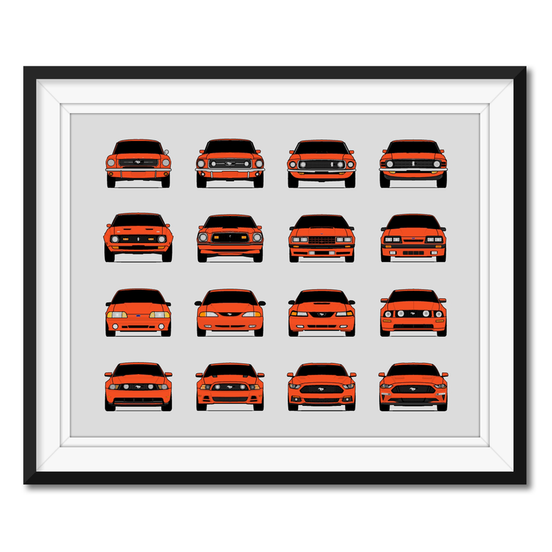 Ford Mustang Generations (Landscape, More Color Combinations)
