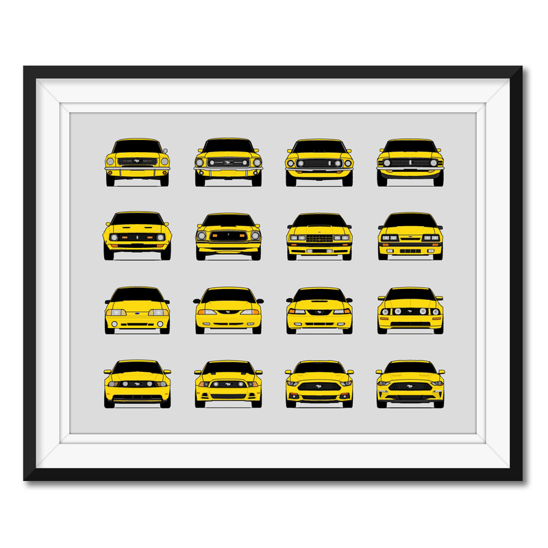 Ford Mustang Generations (Landscape, More Color Combinations)