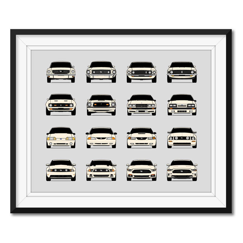 Ford Mustang Generations (Landscape, More Color Combinations)