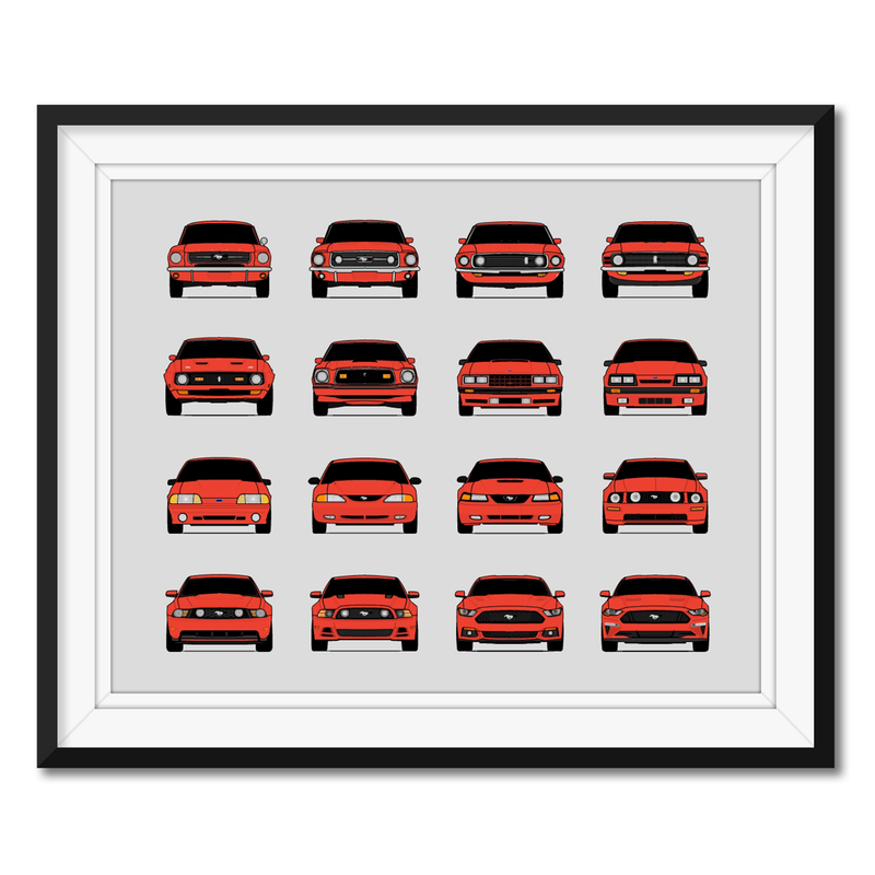 Ford Mustang Generations (Landscape, More Color Combinations)
