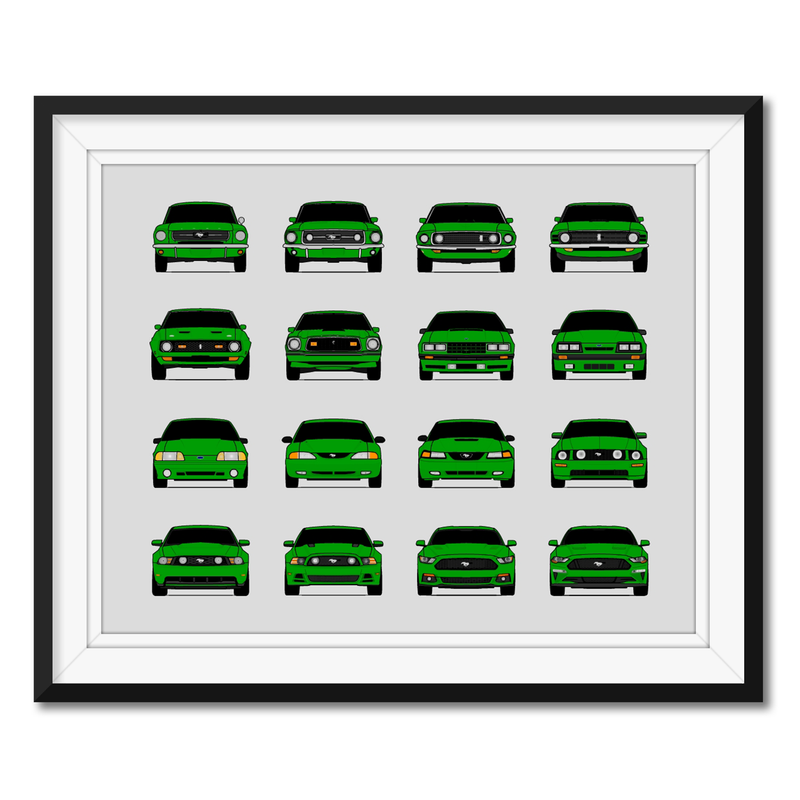 Ford Mustang Generations (Landscape, More Color Combinations)