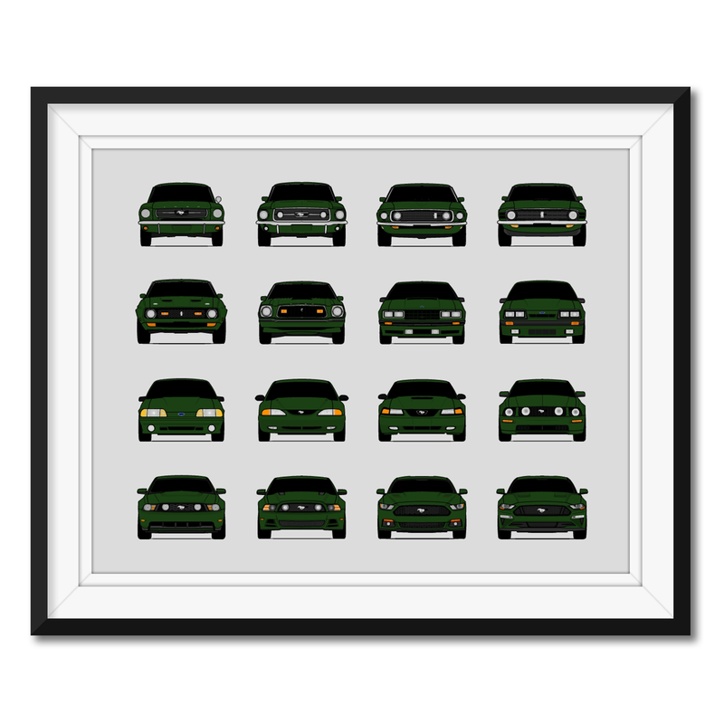 Ford Mustang Generations (Landscape, More Color Combinations)