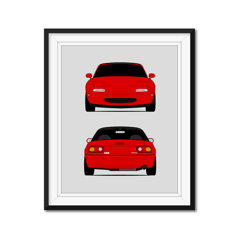 Mazda Miata MX-5 NA (1989-1997) (Front and Rear) Poster