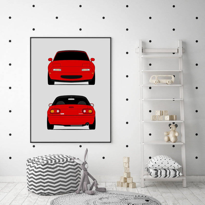 Mazda Miata MX-5 NA (1989-1997) (Front and Rear) Poster