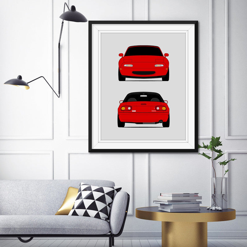 Mazda Miata MX-5 NA (1989-1997) (Front and Rear) Poster