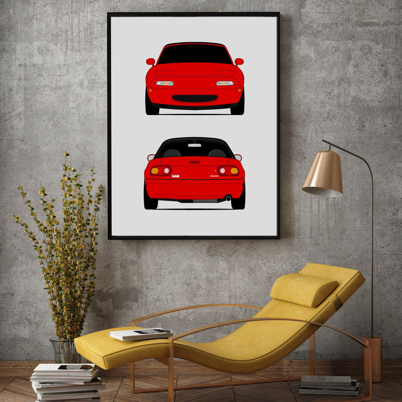 Mazda Miata MX-5 NA (1989-1997) (Front and Rear) Poster