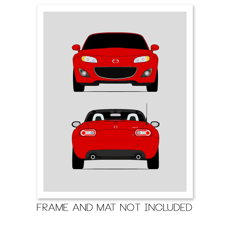 Mazda Miata MX-5 NC (2009-2012) Facelift (Front and Rear) Poster