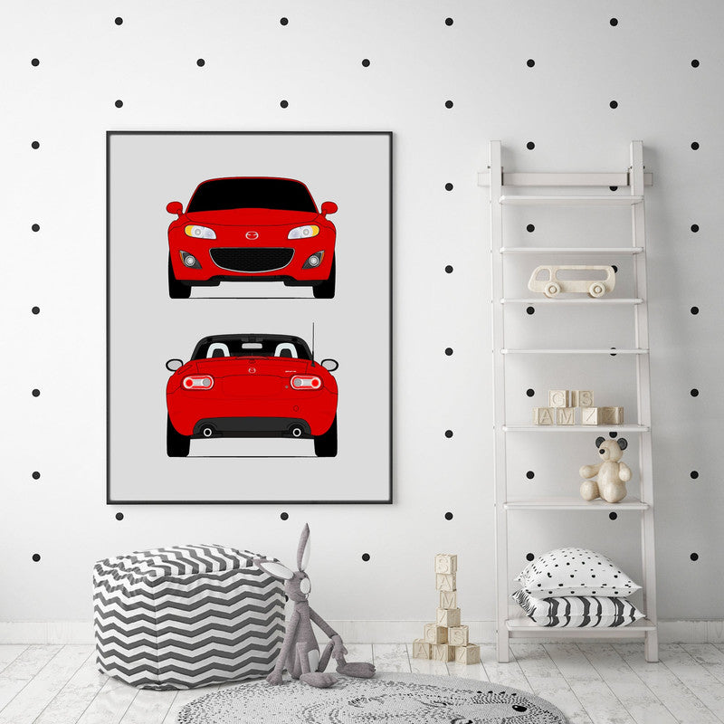 Mazda Miata MX-5 NC (2009-2012) Facelift (Front and Rear) Poster