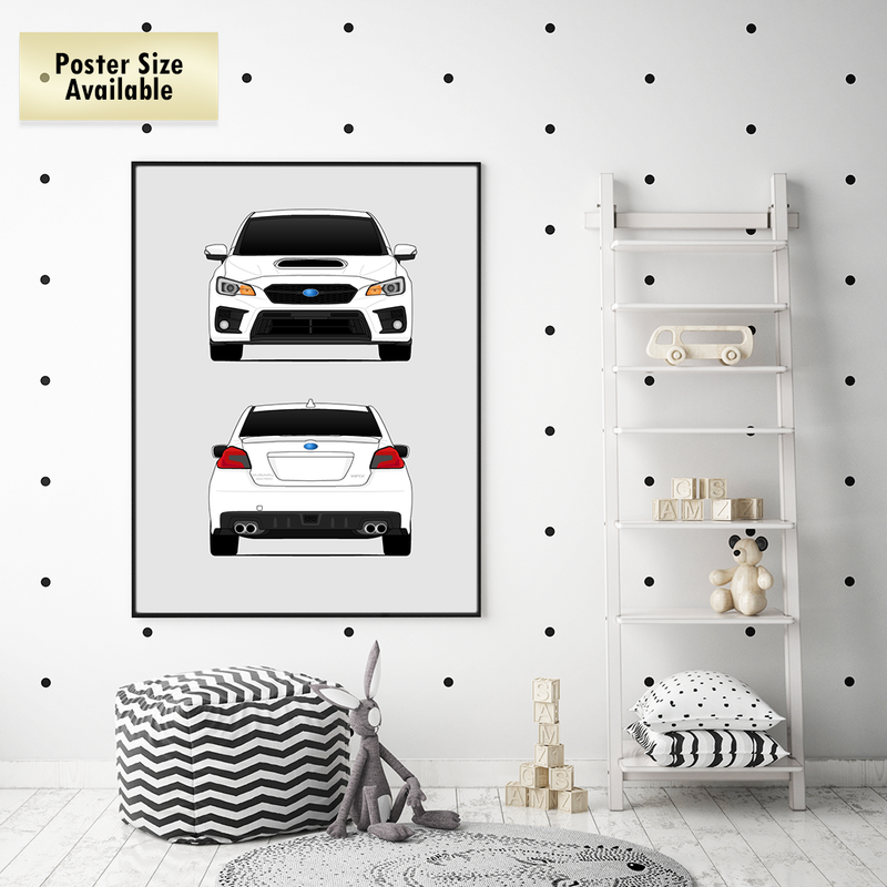 Subaru WRX G4 (2018-Present) (Front and Rear) 4th Generation Poster