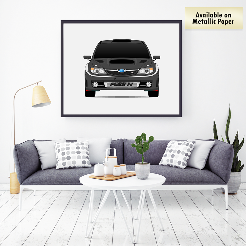 Subaru STI G3 (2008-2010) from Fast & Furious Movie Inspired Poster Print Wall Art Decor Handmade driven by Brian O&