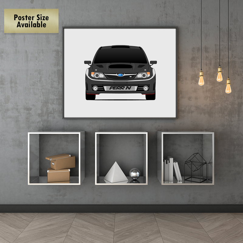 Subaru STI G3 (2008-2010) from Fast & Furious Movie Inspired Poster Print Wall Art Decor Handmade driven by Brian O&