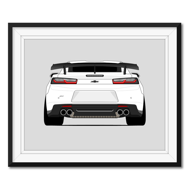 Chevy Camaro ZL1 1LE (2017-2019) Gen 6 (Rear) Poster