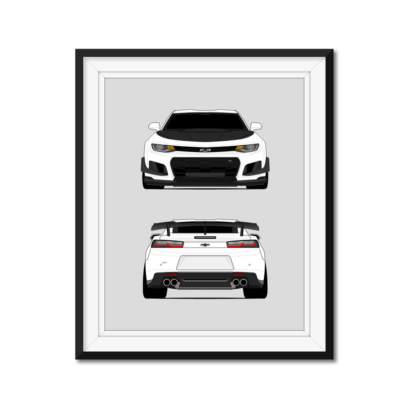 Chevy Camaro ZL1 1LE (2017-2019) Gen 6 (Front and Rear) Poster