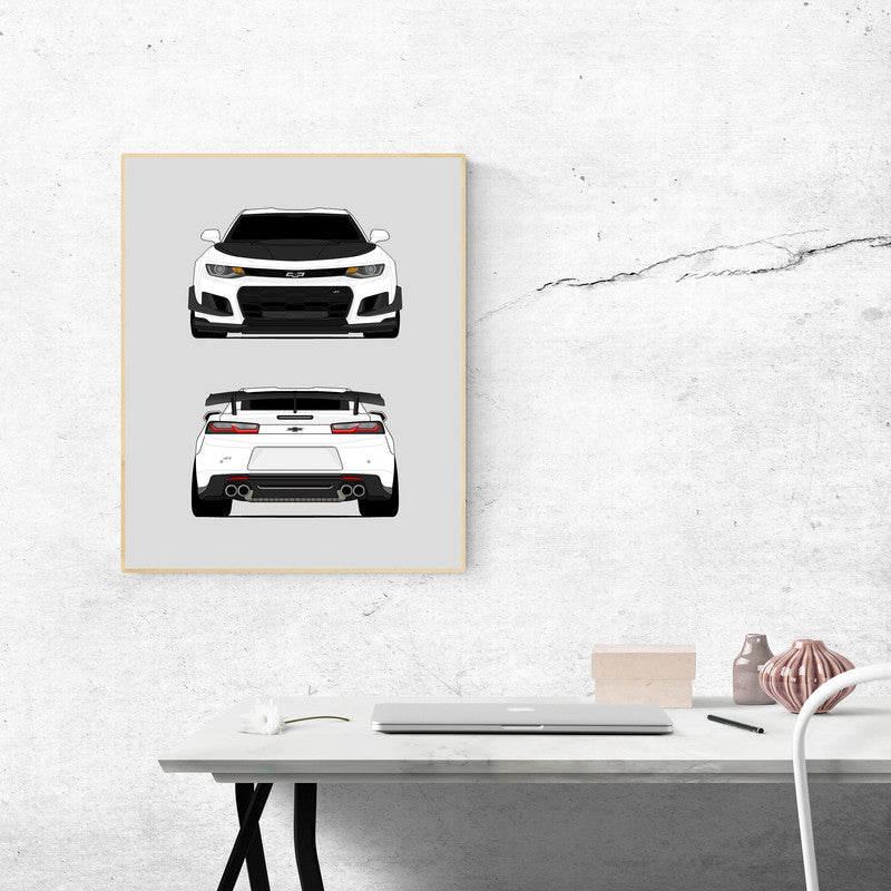 Chevy Camaro ZL1 1LE (2017-2019) Gen 6 (Front and Rear) Poster