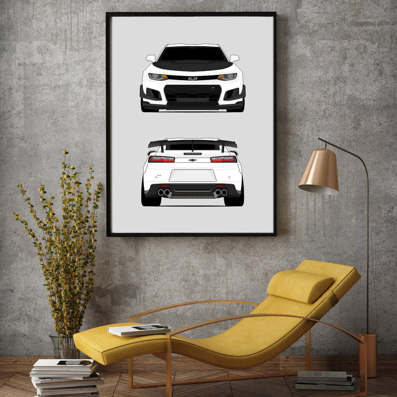 Chevy Camaro ZL1 1LE (2017-2019) Gen 6 (Front and Rear) Poster