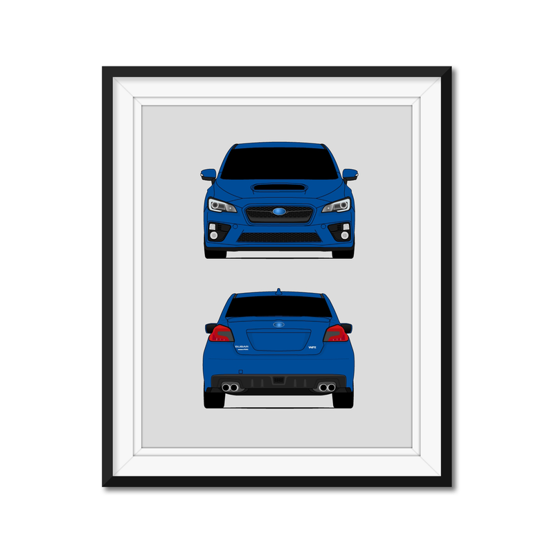 Subaru WRX G4 (2015-2017) (Front and Rear) 4th Generation Poster