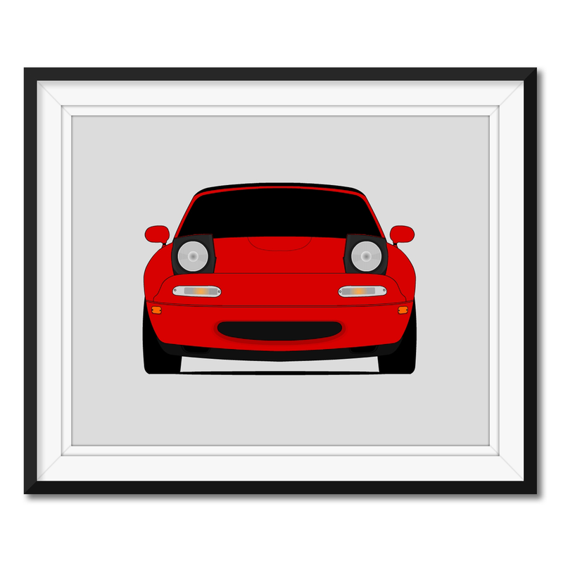 Mazda Miata MX-5 NA (1989-1997) Headlights Up Poster