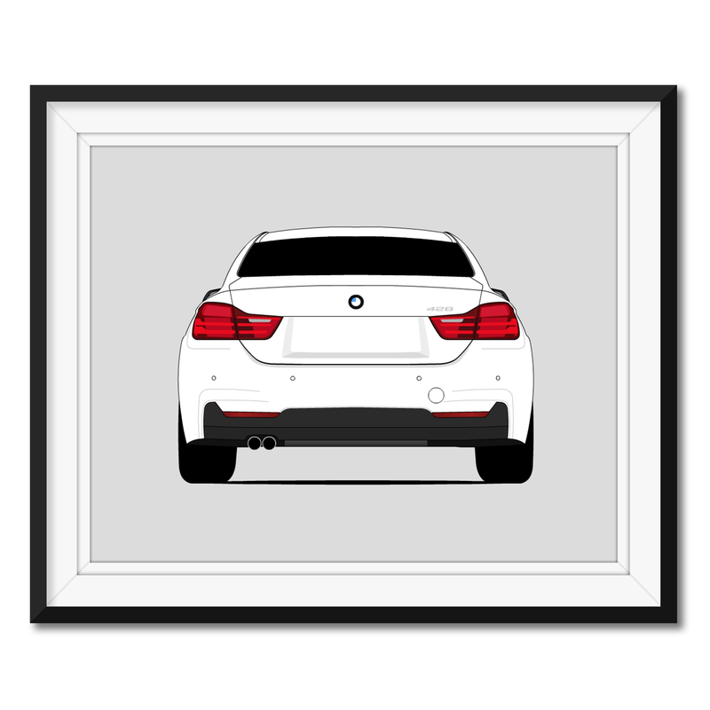 BMW 4 Series 428i Coupe (2013-2016) (Rear) Poster