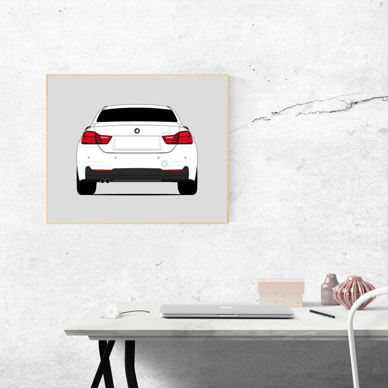 BMW 4 Series 428i Coupe (2013-2016) (Rear) Poster